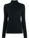 Majestic Cotton-cashmere Long Sleeve Turtleneck Top In Blue