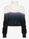 MATTHEW ADAMS DOLAN MATTHEW ADAMS DOLAN DIP-DYE CABLE KNIT TURTLENECK SWEATER,Pf19k004IVORYBLACK13749584