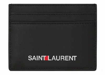 Pre-owned Saint Laurent Card Case Print Black White