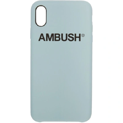 Ambush Ssense Exclusive Blue Logo Iphone Xs Max Case In Pale Blue