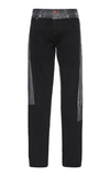 HERON PRESTON CONTRAST PANEL STRAIGHT-LEG JEANS,728279