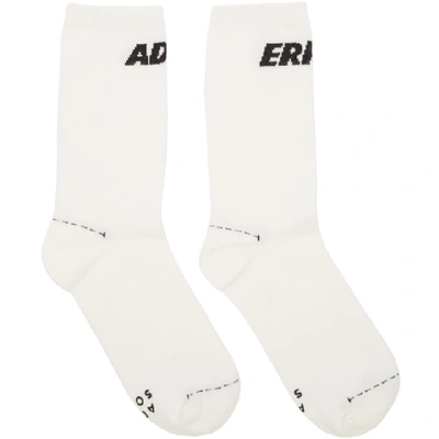 Ader Error White Nase Socks In Whte White