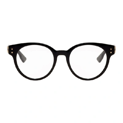 Dior Black Round Acetate Cd3 Glasses In 0807 Black