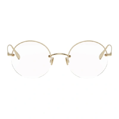 Dior Gold Round Stellaire012 Glasses In 0j5g Gold