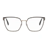 TOM FORD TOM FORD BLACK AND GOLD BLUE BLOCK THIN ANGULAR GLASSES