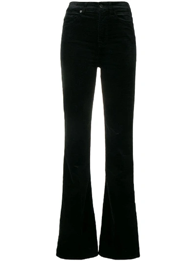 7 For All Mankind Lisha Flared Trousers In Black