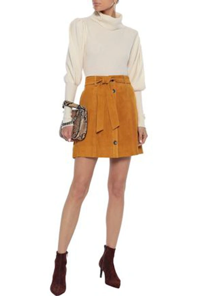 Joie Neida Belted Suede Mini Skirt In Camel