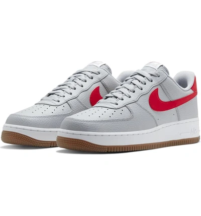 Nike Air Force 1 '07 Sneaker In Grey/ White/ Brown/ Red