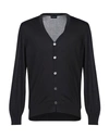 Drumohr Man Cardigan Black Size 34 Cotton In Black
