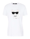 Karl Lagerfeld Embellished Cat Print T-shirt In White