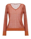 L'AUTRE CHOSE L' AUTRE CHOSE WOMAN SWEATER BROWN SIZE L VISCOSE, POLYAMIDE,14016128XX 4