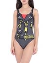 MOSCHINO MOSCHINO WOMAN ONE-PIECE SWIMSUIT LEAD SIZE 4 POLYESTER, ELASTANE,47253707AW 2