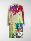 DOLCE & GABBANA SUPERHERO PRINT TRENCH COAT,G9PO3TFP6MF14149702