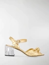 Dolce & Gabbana Crystal-embellished Metallic Leather Sandals In Gold