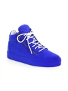 Giuseppe Zanotti Velvet Spray High-top Sneakers In Cobalt