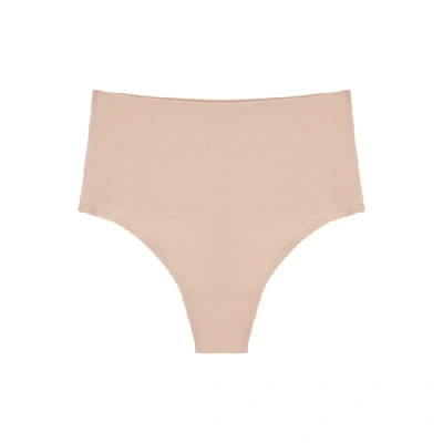 Chantelle Soft Stretch One Size High Waist Retro Thong In Nude