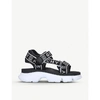 GIVENCHY JAW LOGO-EMBELLISHED LEATHER AND TEXTILE SANDALS