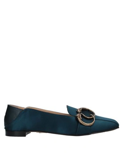 Charlotte Olympia Loafers In Deep Jade