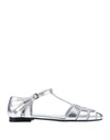 Church's Rainbow Metallic Python-effect Leather Sandals In Silver