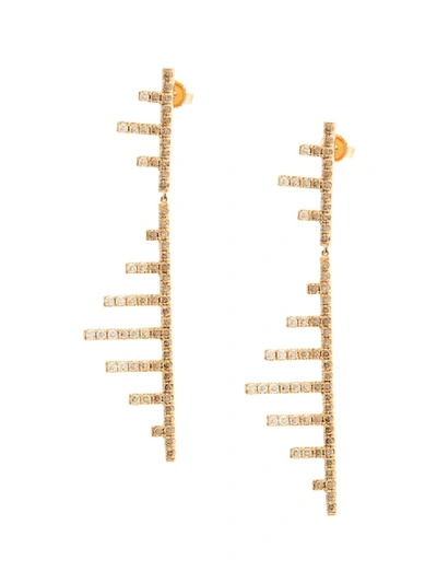 Eva Fehren 18kt Rose Gold Axis Diamond Earrings In Not Applicable
