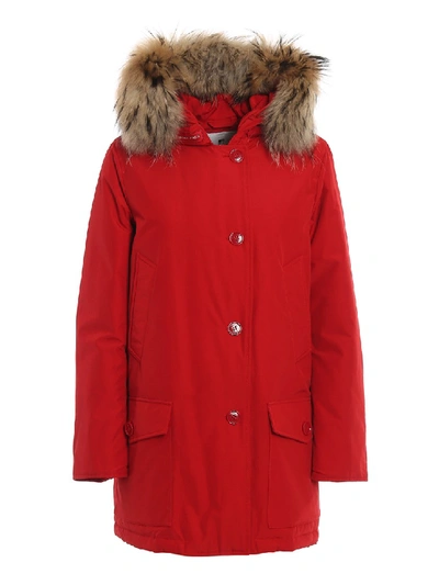 Woolrich Arctic Parka Df Padded Coat In Red
