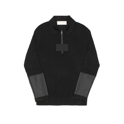 Alyx Zip-up Polo Knit In Black