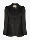 Fendi Oversized Leather Pockets Blazer In Black