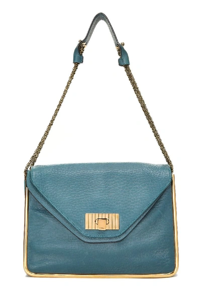 Pre-owned Chloé Green Leather Sally Flap Medium