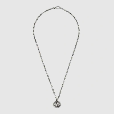 Gucci Silver Necklace With Interlocking G In Undefined