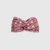 Gucci Logo And Hearts Silk Headband In Pink