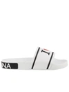 Dolce & Gabbana Logo Rubber Slides In White