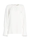 Khaite Kristy Cut-out Blouse In Ivory