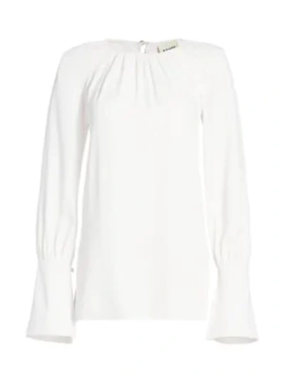 Khaite Kristy Cut-out Blouse In Ivory