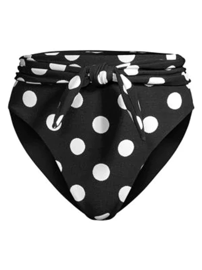 Mara Hoffman Goldie High-waisted Swim Bottoms In Black White