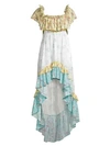 LOVESHACKFANCY Alexia Floral High-Low Flounce Maxi Dress
