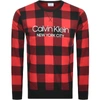Calvin Klein Cotton Blend Crewneck Pajama Shirt In Red