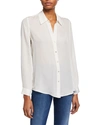 L AGENCE NINA COLLARED BUTTON-DOWN BLOUSE,PROD225230523