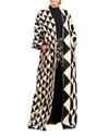 OSCAR DE LA RENTA NAPA LAMB TRIANGLE INTARSIA KIMONO COAT,PROD226220623