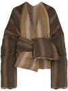 Asai Gefütterte Jacke Mit Bindegürtel In Brown