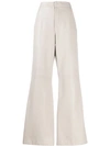 Brunello Cucinelli High Waisted Flared Trousers In Grey