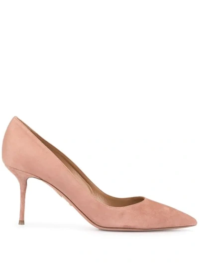 Aquazzura Purist Pointed Toe 75mm Pumps In Pink