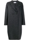 Harris Wharf London Double Breasted Coat In Grey