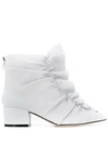 SERGIO ROSSI FRILL-TRIM ANKLE BOOTS