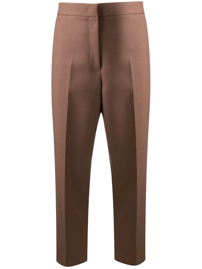 Jil Sander Cropped Tailored Trousers In Brown