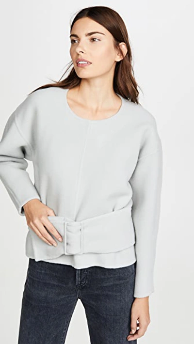3.1 Phillip Lim / フィリップ リム Long Sleeve Pullover With Belt In Light Grey