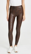 SPANX FAUX LEATHER SNAKESKIN LEGGINGS