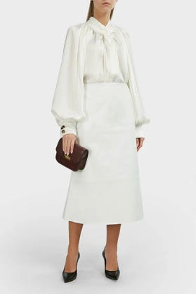 A.w.a.k.e. Twelve Square Leather Skirt In White