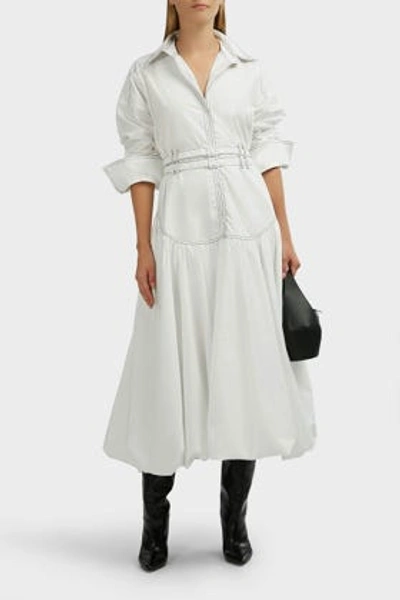 Aje Cassia Cotton Shirt Dress In White