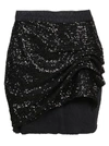 Pinko Sequined-front Denim Mini Skirt In Black
