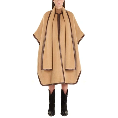 Alberta Ferretti Women's Beige Wool Poncho